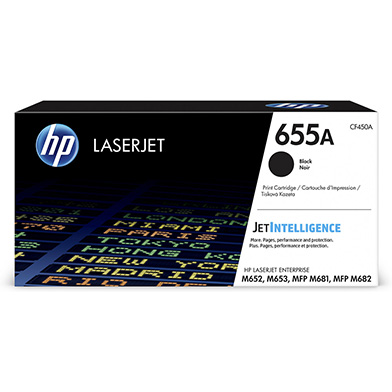 HP 655A Black Original LaserJet Toner Cartridge (12,500 Pages)